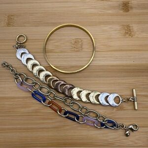 Elegant Gold and Silver Bracelet Set